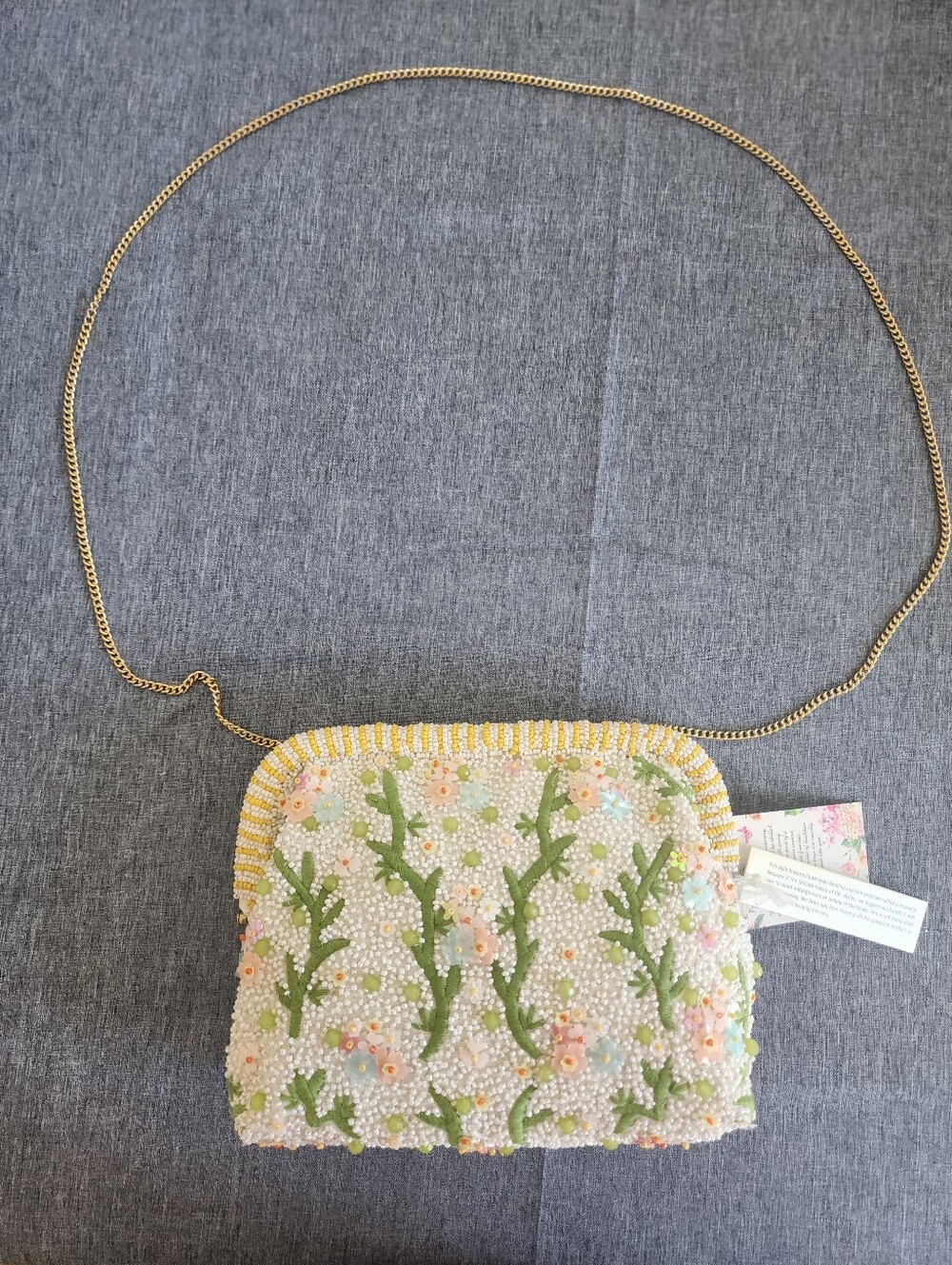 Beaded And Sequin Floral Clutch Crossbody Bag Rare Bag Viral New With Tag - Picture 2 of 12